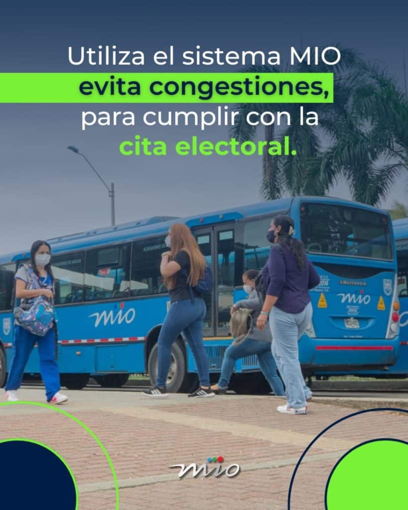 Utiliza el sistema MIO, evita congestiones, para cumplir con la cita electoral
