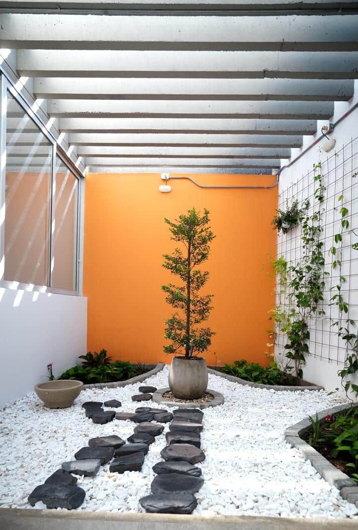 Foto donde se ve un espacio adecuado con plantas en la zona de Bienestar de la Terminal Aguablanca.